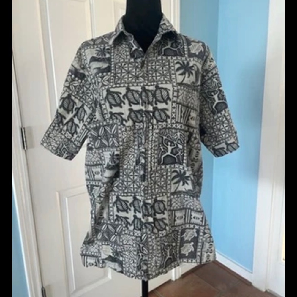 Blue Paradise Men’s Hawaiian Button Down Shirt Sz M